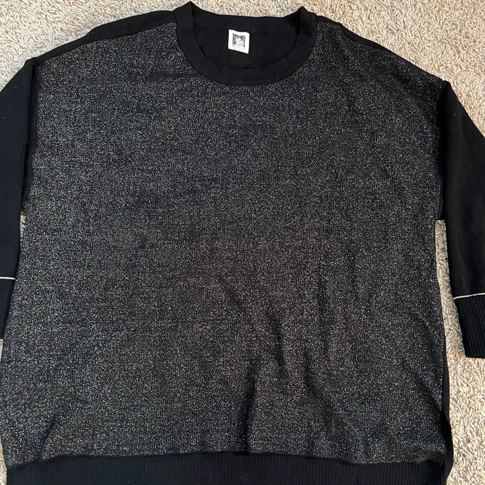 Anne Klein Women's Knit Black Gold Pullover Sweater Size 1X NWOT